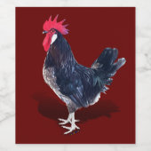 Étiquette Pour Bouteilles De Vin Rooster de Minorque (Étiquettes simples)
