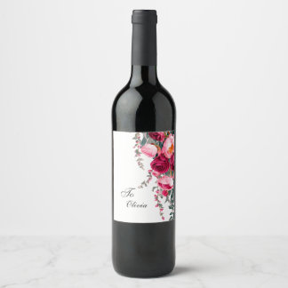 Étiquette Pour Bouteilles De Vin Rose bordeaux moderne