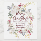 Étiquette Pour Bouteilles De Vin Rose de Noël (Étiquettes simples)