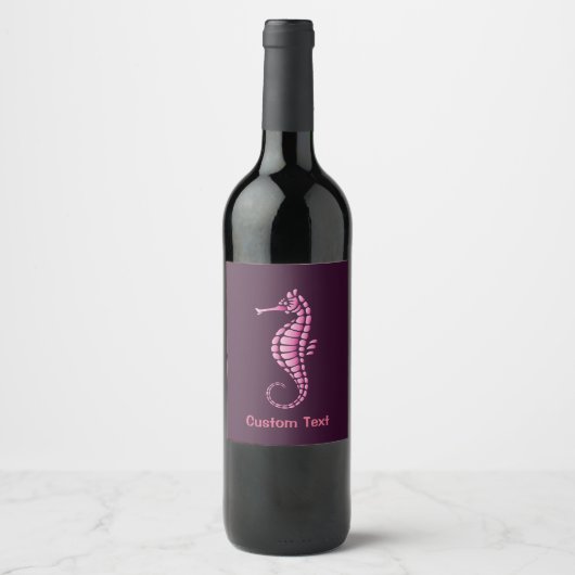 Étiquette Pour Bouteilles De Vin Rose de Seahorse (Devant)