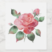 Étiquette Pour Bouteilles De Vin Rose Délicate (Étiquettes simples)