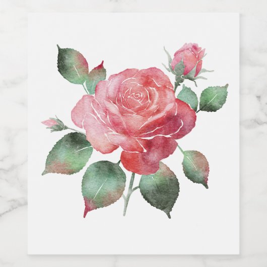 Étiquette Pour Bouteilles De Vin Rose Délicate (Étiquettes simples)