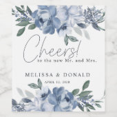 Étiquette Pour Bouteilles De Vin Rose Dusty Fleurs Boho Mariage (Étiquettes simples)