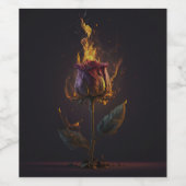 Étiquette Pour Bouteilles De Vin rose en feu (Étiquettes simples)