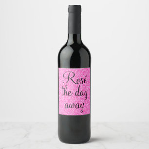Étiquette Pour Bouteilles De Vin Rosé Girly Fait La Fête Paillettes Rose Chaud