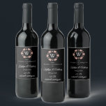 Étiquette Pour Bouteilles De Vin Rose Gold Monogram Poker Chip Casino Mariage<br><div class="desc">Célébrez dans le style avec ces étiquettes de bouteille de vin mariage chic et très tendance. Ce design est facile à personnaliser avec votre libellé d'événement spécial et vos invités seront ravis quand ils verront ces étiquettes fabuleux.</div>