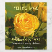 Étiquette Pour Bouteilles De Vin Rose jaune (Étiquettes simples)