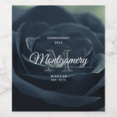 Étiquette Pour Bouteilles De Vin Rose noir foncé gothique Fleur photo vinification (Étiquettes simples)