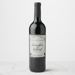 Étiquette Pour Bouteilles De Vin Rose noir gothique Étiquette de vin Trellis