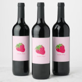 Étiquette Pour Bouteilles De Vin Rose Pailleté Fraise Froid (Bouteilles)
