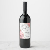 Étiquette Pour Bouteilles De Vin Rose Parties scintillant or noir Script Mariage Me (Devant)