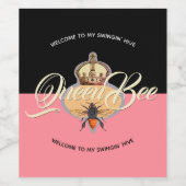 Étiquette Pour Bouteilles De Vin Rose Queen Bee (Étiquettes simples)