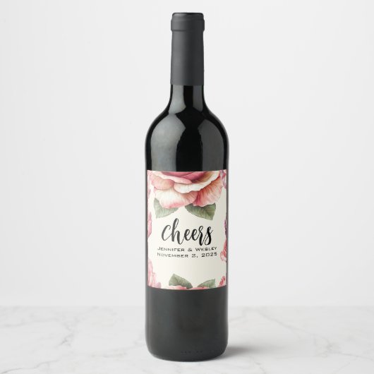 Étiquette Pour Bouteilles De Vin Rose Rose Pâle (Devant)