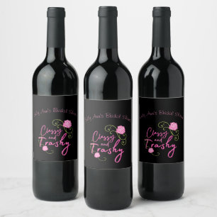 Étiquette Pour Bouteilles De Vin Rose Rose Personnalisée Rose et Élégante et Vulgai