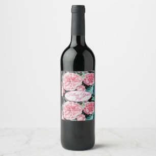 Étiquette Pour Bouteilles De Vin Rose Roses Roses Roses Fleurs Suivez Votre Joie Mo