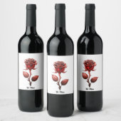 Étiquette Pour Bouteilles De Vin Rose rouge (Bouteilles)