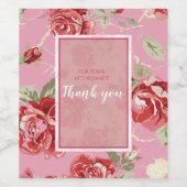 Étiquette Pour Bouteilles De Vin Rose rouge avec blanc arrière - plan imprimer vin  (Étiquettes simples)