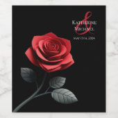 Étiquette Pour Bouteilles De Vin Rose rouge simple (Étiquettes simples)