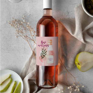 Étiquette Pour Bouteilles De Vin Rosé sur Roses Fête entre Filles au Vin Rosé