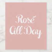 Étiquette Pour Bouteilles De Vin Rose toute la journée (Étiquettes simples)