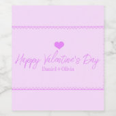 Étiquette Pour Bouteilles De Vin Rose - Violet Saint-Valentin (Étiquettes simples)