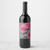 Étiquette Pour Bouteilles De Vin Roses de mariage rose pastel délicat (Devant)