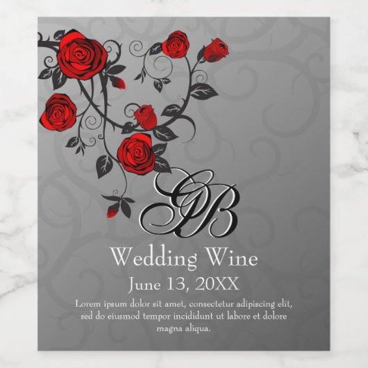 Étiquette Pour Bouteilles De Vin Roses Enchantées (Étiquettes simples)
