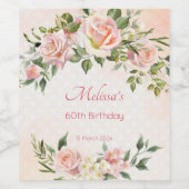 Étiquette Pour Bouteilles De Vin Roses pastel rose pâle (Étiquettes simples)