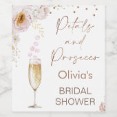 Étiquette Pour Bouteilles De Vin Roses Petals Petals Prosecco Boho Fête des mariées (Étiquettes simples)