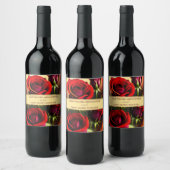 Étiquette Pour Bouteilles De Vin Roses Rouges (Bouteilles)