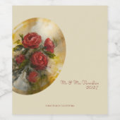 Étiquette Pour Bouteilles De Vin Roses Rouges (Étiquettes simples)
