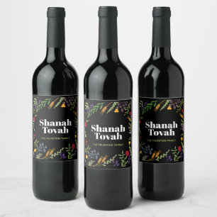 Étiquette Pour Bouteilles De Vin Rosh Hashanah Nouvel An juif - Vœux Shana Tovah