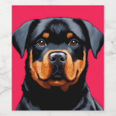 Étiquette Pour Bouteilles De Vin Rottweiler (Étiquettes simples)