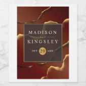 Étiquette Pour Bouteilles De Vin Rouge de ton noir noir Abstrait Mariage Extraordin (Étiquettes simples)