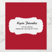 Étiquette Pour Bouteilles De Vin Rouge et Blanc Simple Personnel (Étiquettes simples)