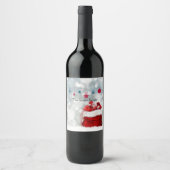 Étiquette Pour Bouteilles De Vin rouge Noël (Devant)