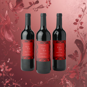 Étiquette Pour Bouteilles De Vin rouge noir écossais celtique tartan mariage motif
