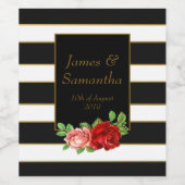 Étiquette Pour Bouteilles De Vin Rouge Rose, Noir, Blanc & Or - (Étiquettes simples)