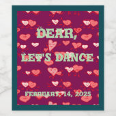 Étiquette Pour Bouteilles De Vin Rouge vert Dansons Coeurs dansants (Étiquettes simples)