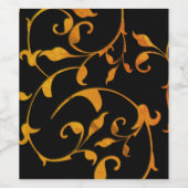 Étiquette Pour Bouteilles De Vin Rouille à défilement et noir (Étiquettes simples)