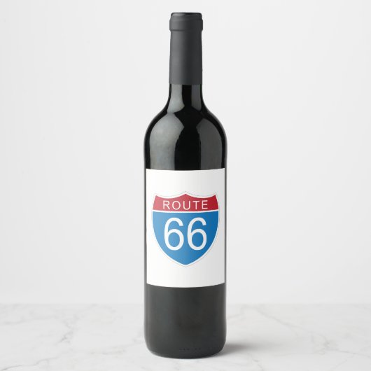 Étiquette Pour Bouteilles De Vin Route 66 (Devant)