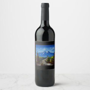 Étiquette Pour Bouteilles De Vin Route de montagne