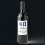 Étiquette Pour Bouteilles De Vin Royal Blue 40 et Fabulous 40th Birthday Party<br><div class="desc">Célébrez vos 40 ans de style avec cet élégant design de 40 ans que vous pouvez customiser avec votre nom! 40 et fabuleux en parties scintillant bleue royale et noir avec silhouette dansante. Des fournitures de fête et des invitations à la fête du 40e anniversaire sont disponibles dans notre boutique....</div>