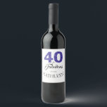 Étiquette Pour Bouteilles De Vin Royal Blue 40 et Fabulous 40th Birthday Party<br><div class="desc">Célébrez vos 40 ans de style avec cet élégant design de 40 ans que vous pouvez customiser avec votre nom! 40 et fabuleux en parties scintillant bleue royale et noir avec silhouette dansante. Des fournitures de fête et des invitations à la fête du 40e anniversaire sont disponibles dans notre boutique....</div>