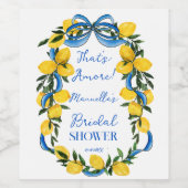 Étiquette Pour Bouteilles De Vin Rubans à nœud papillon bleu citrons douche de mari (Étiquettes simples)