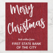 Étiquette Pour Bouteilles De Vin Ruby Red Denim White Script Nom d'entreprise Ensem (Étiquettes simples)