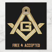 Étiquette Pour Bouteilles De Vin Ruée d'or masonique (Étiquettes simples)