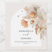 Étiquette Pour Bouteilles De Vin rustic bohemian pampas grass botanical (Étiquettes simples)