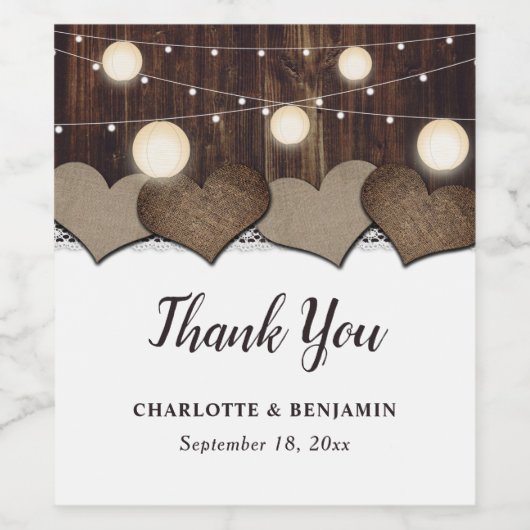 Étiquette Pour Bouteilles De Vin Rustic Country Grange Mariage Vin bouteille Étique (Étiquettes simples)