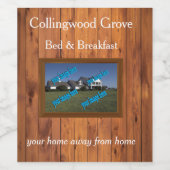 Étiquette Pour Bouteilles De Vin Rustic Country Inn 🤎 Cosy Bed and Breakfast (Étiquettes simples)